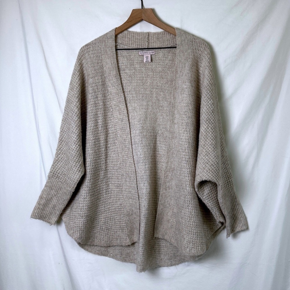 Sincerely Jules Womens Cardigan Oatmeal XS Oversized Alpaca Blend Cocoon Knit